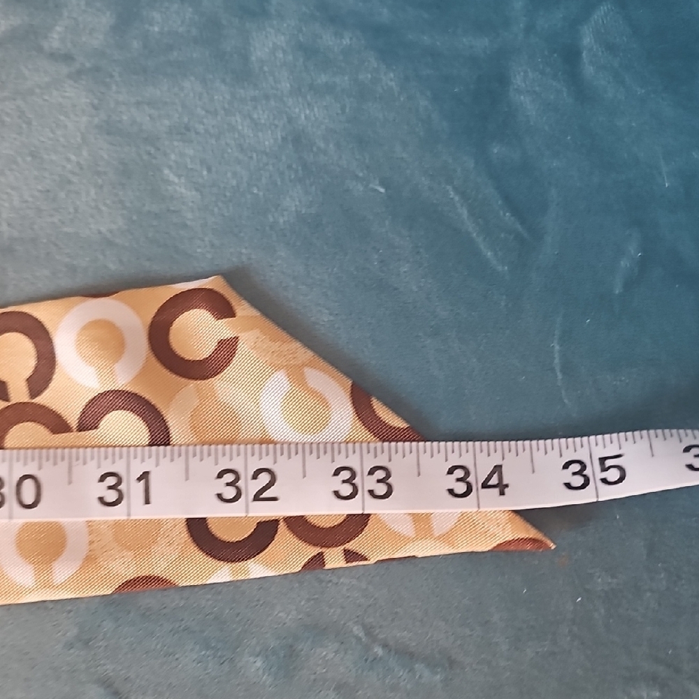 Coach Signature Monogram Silk Skinny Scarf / Twilly - Picture 7 of 7